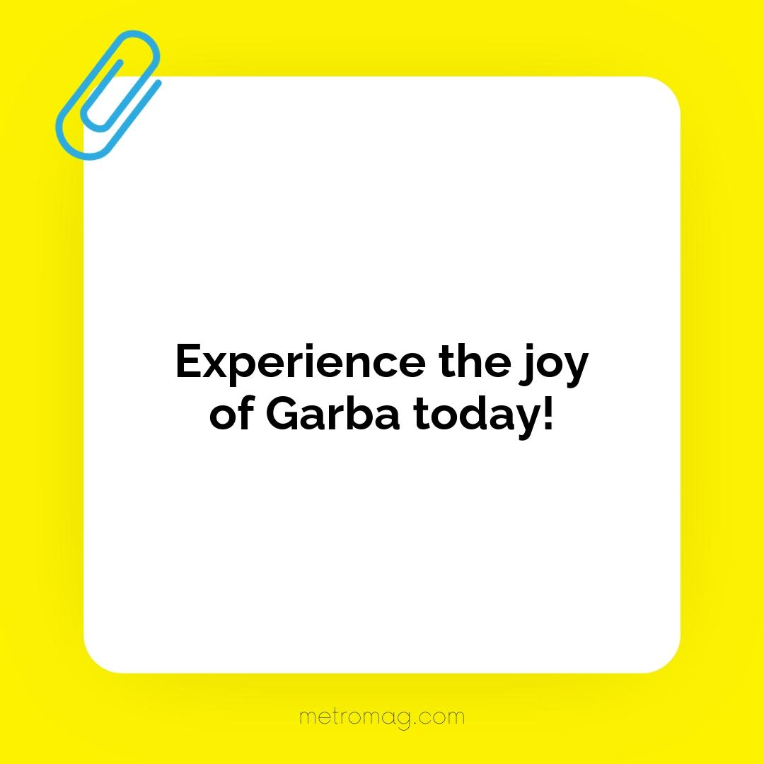 Experience the joy of Garba today!