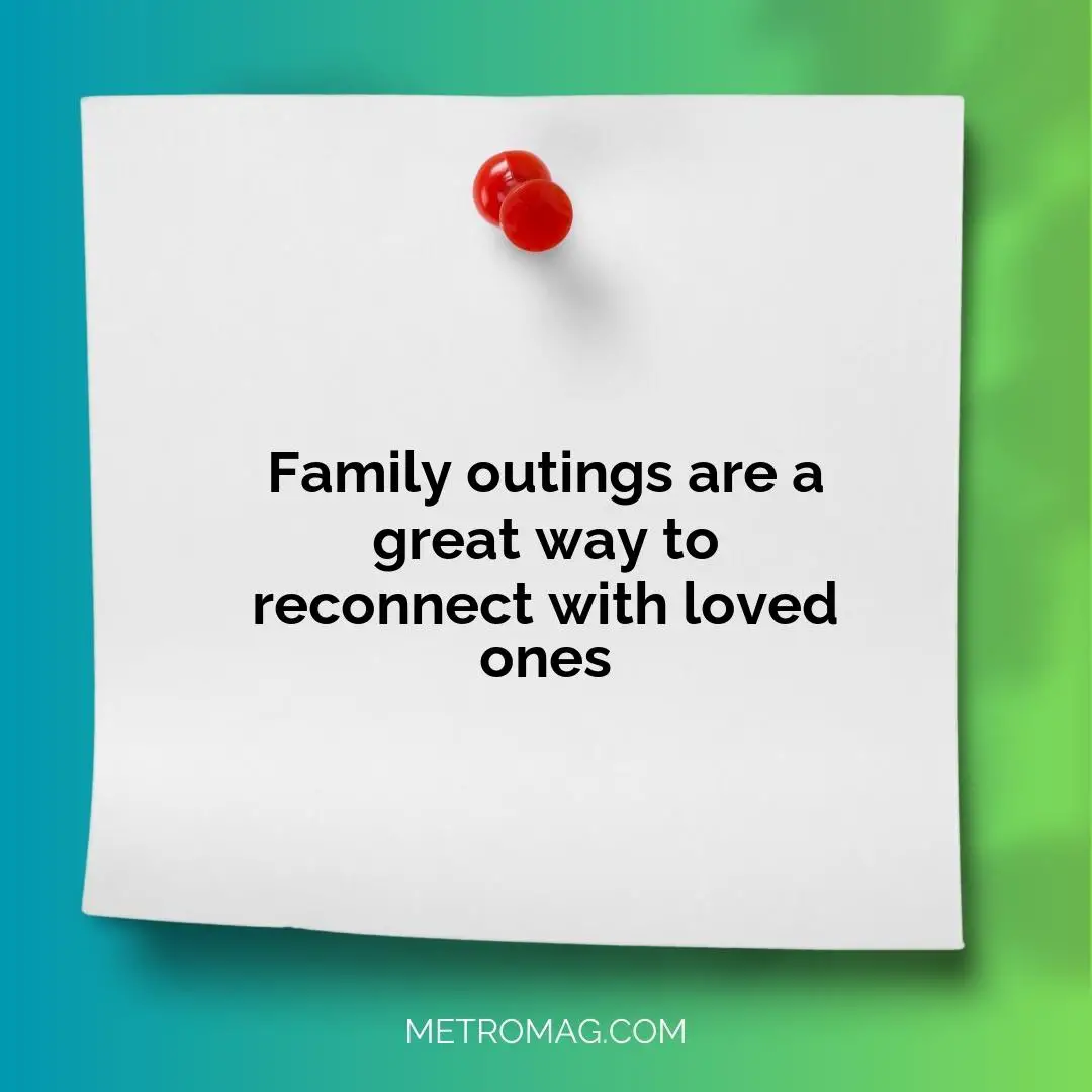 Family outings are a great way to reconnect with loved ones