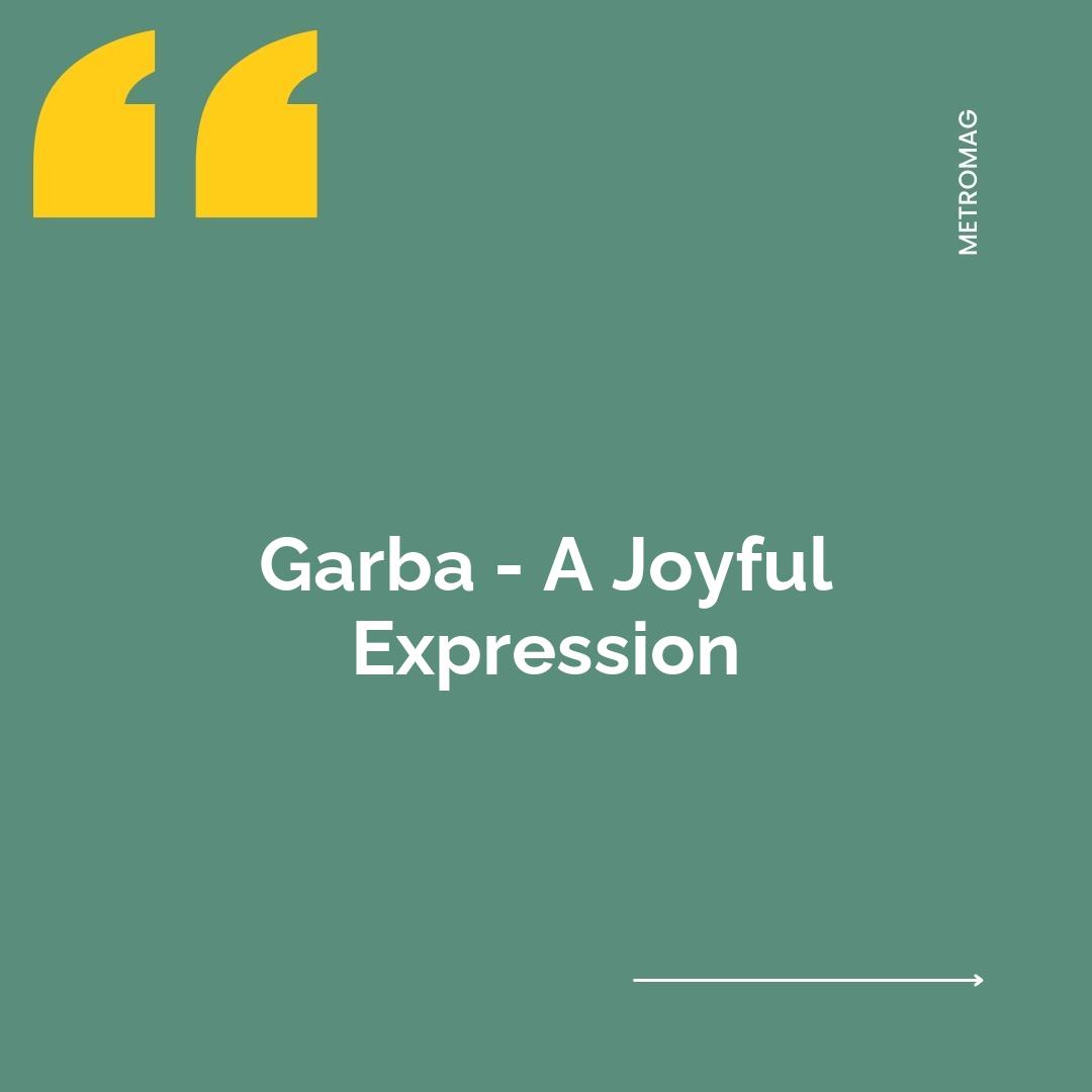 Garba - A Joyful Expression