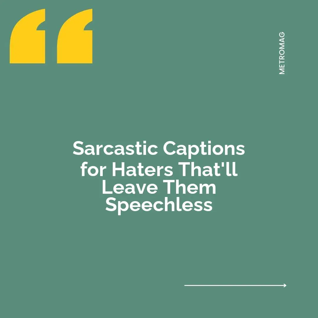 Sarcastic Captions for Haters That'll Leave Them Speechless