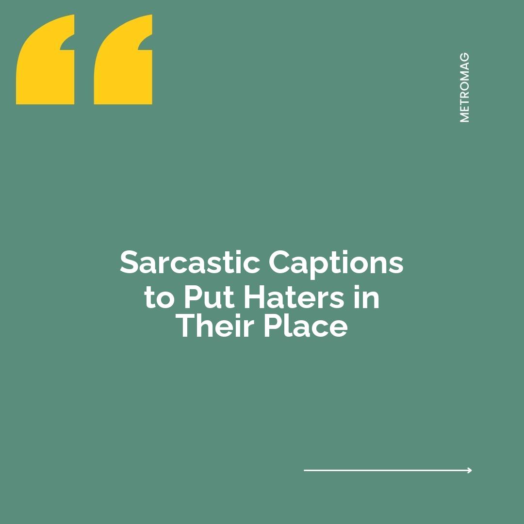Sarcastic Captions to Put Haters in Their Place