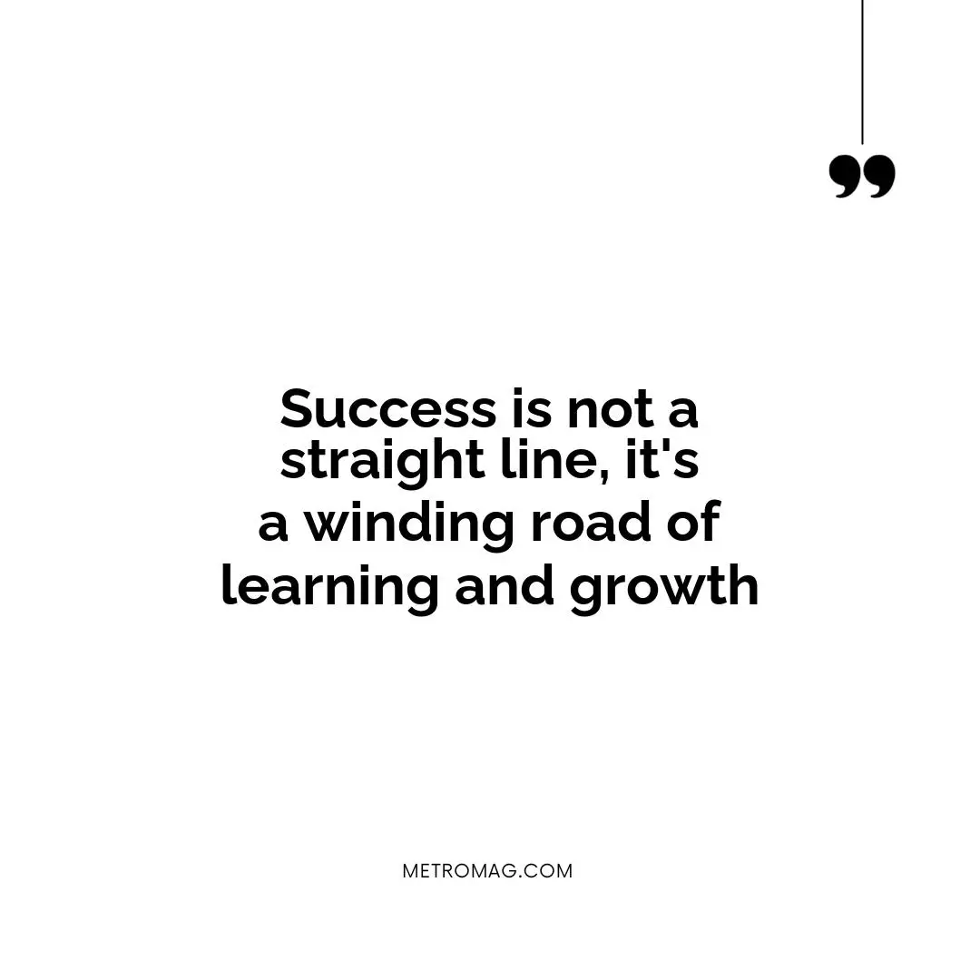 Success is not a straight line, it's a winding road of learning and growth