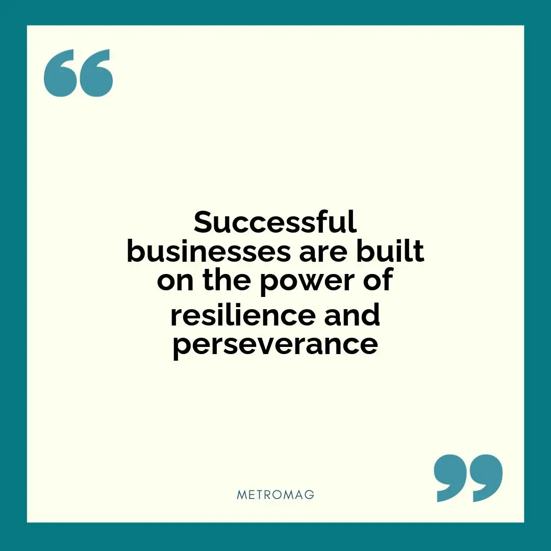 Successful businesses are built on the power of resilience and perseverance