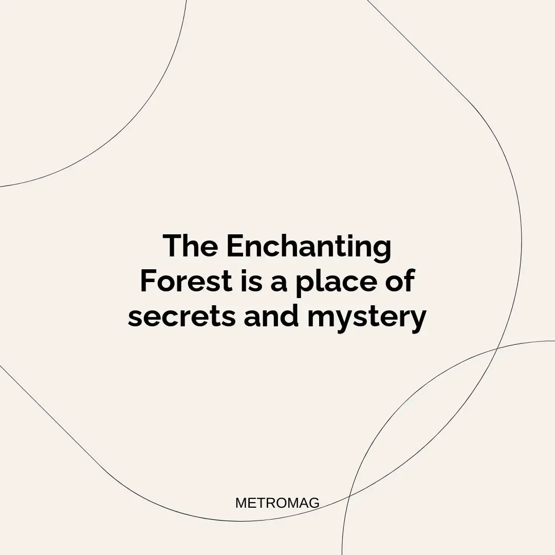 The Enchanting Forest is a place of secrets and mystery