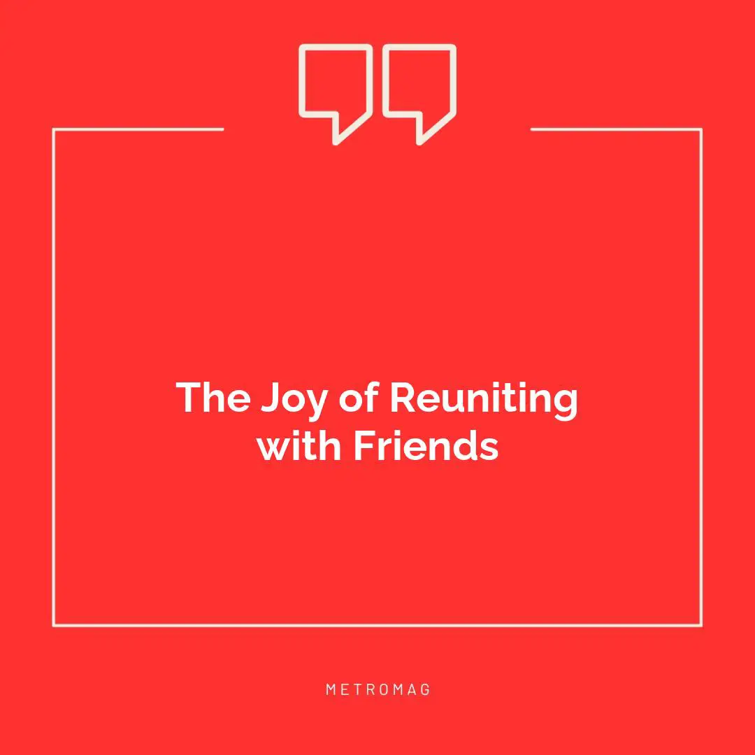 The Joy of Reuniting with Friends