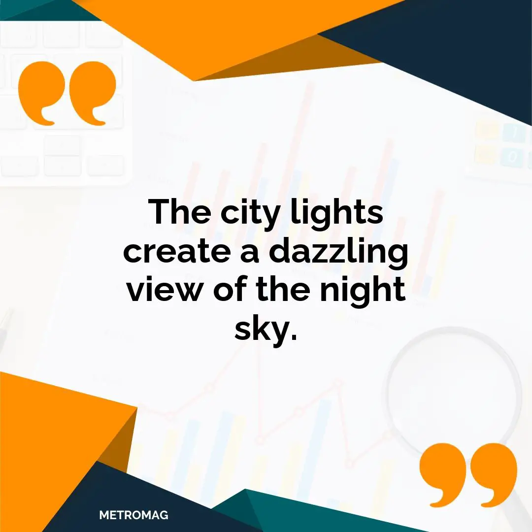 The city lights create a dazzling view of the night sky.