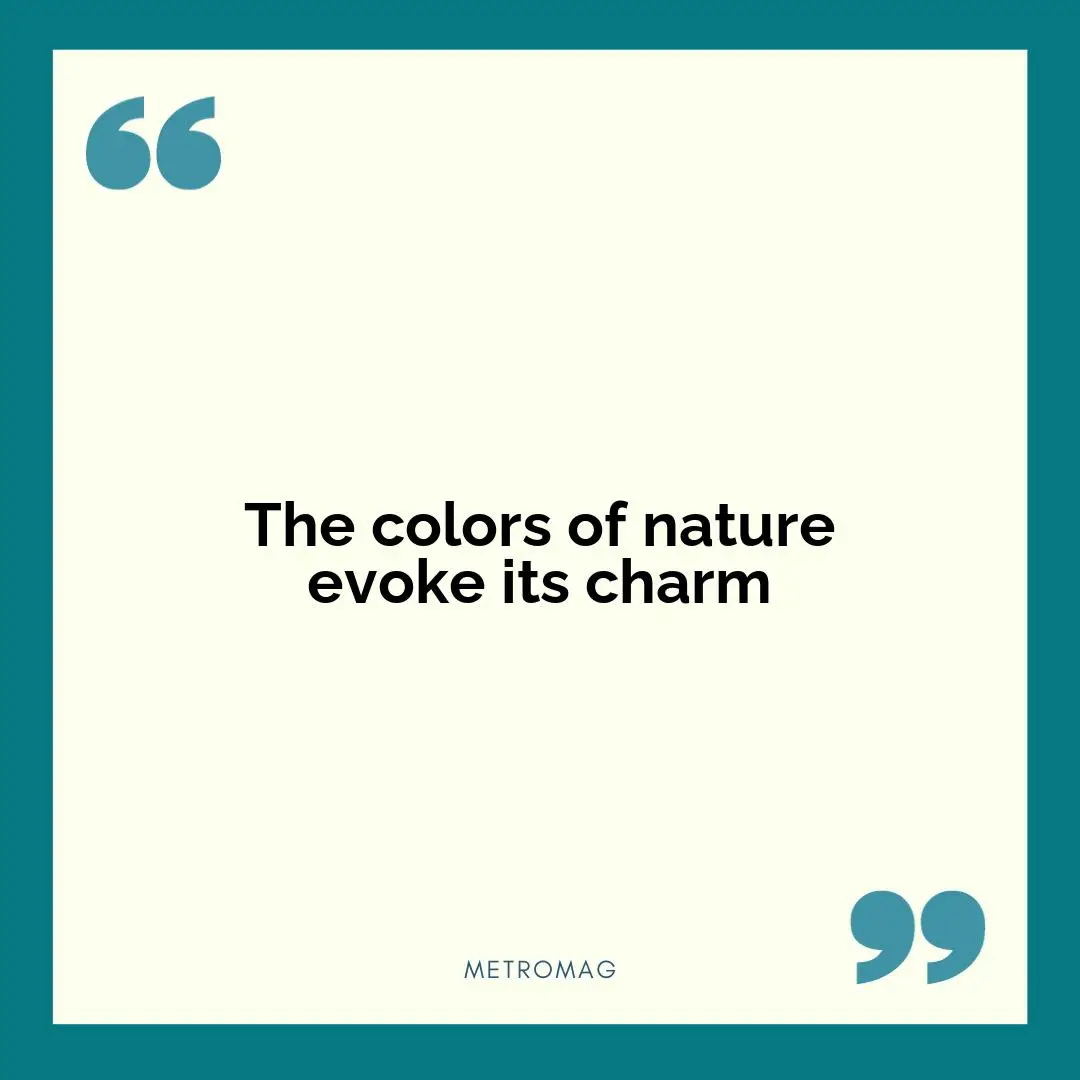 The colors of nature evoke its charm