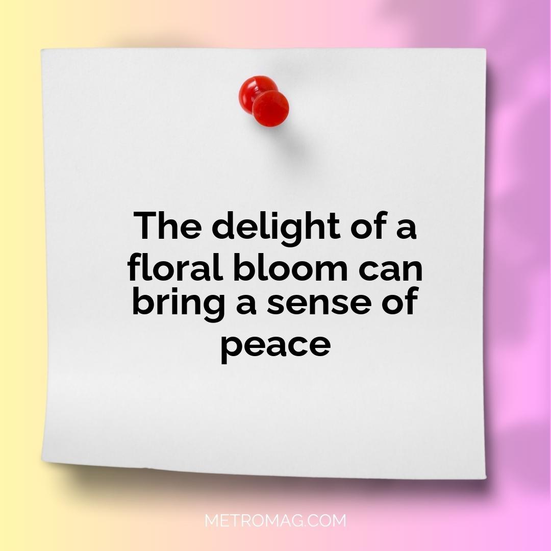 The delight of a floral bloom can bring a sense of peace