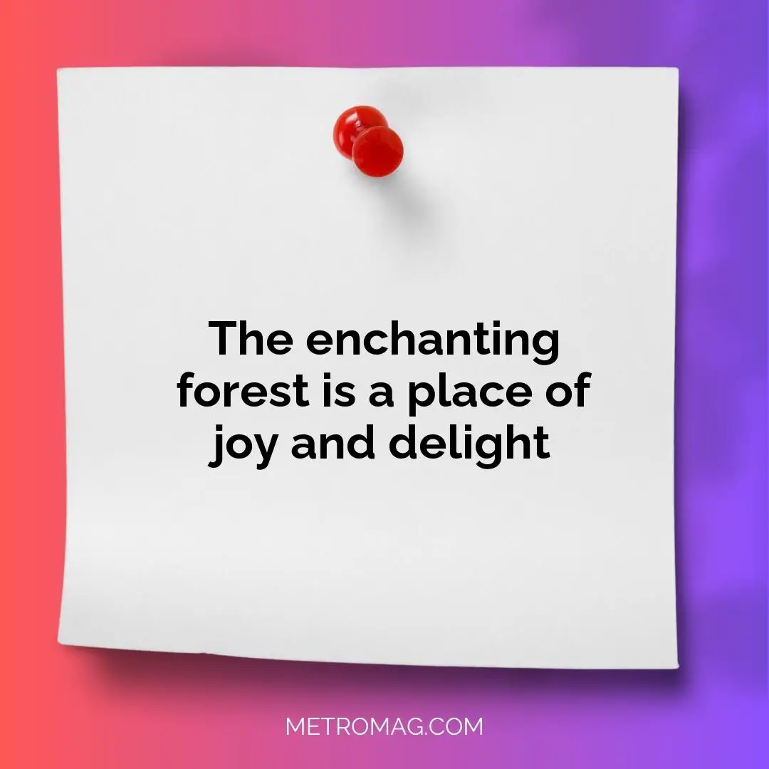 The enchanting forest is a place of joy and delight
