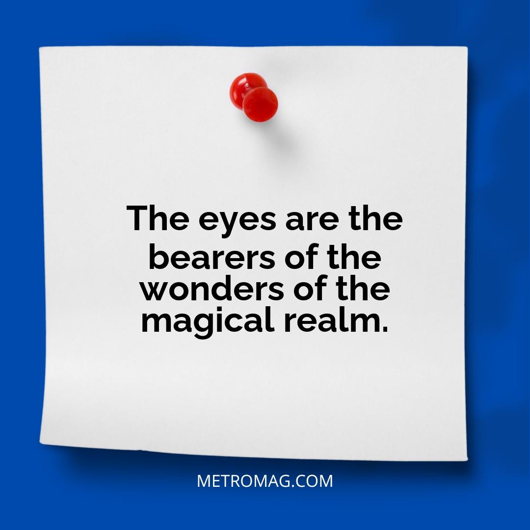 The eyes are the bearers of the wonders of the magical realm.