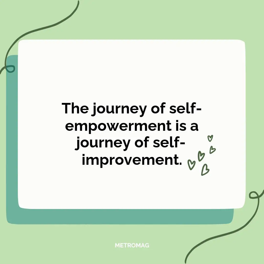 The journey of self-empowerment is a journey of self-improvement.