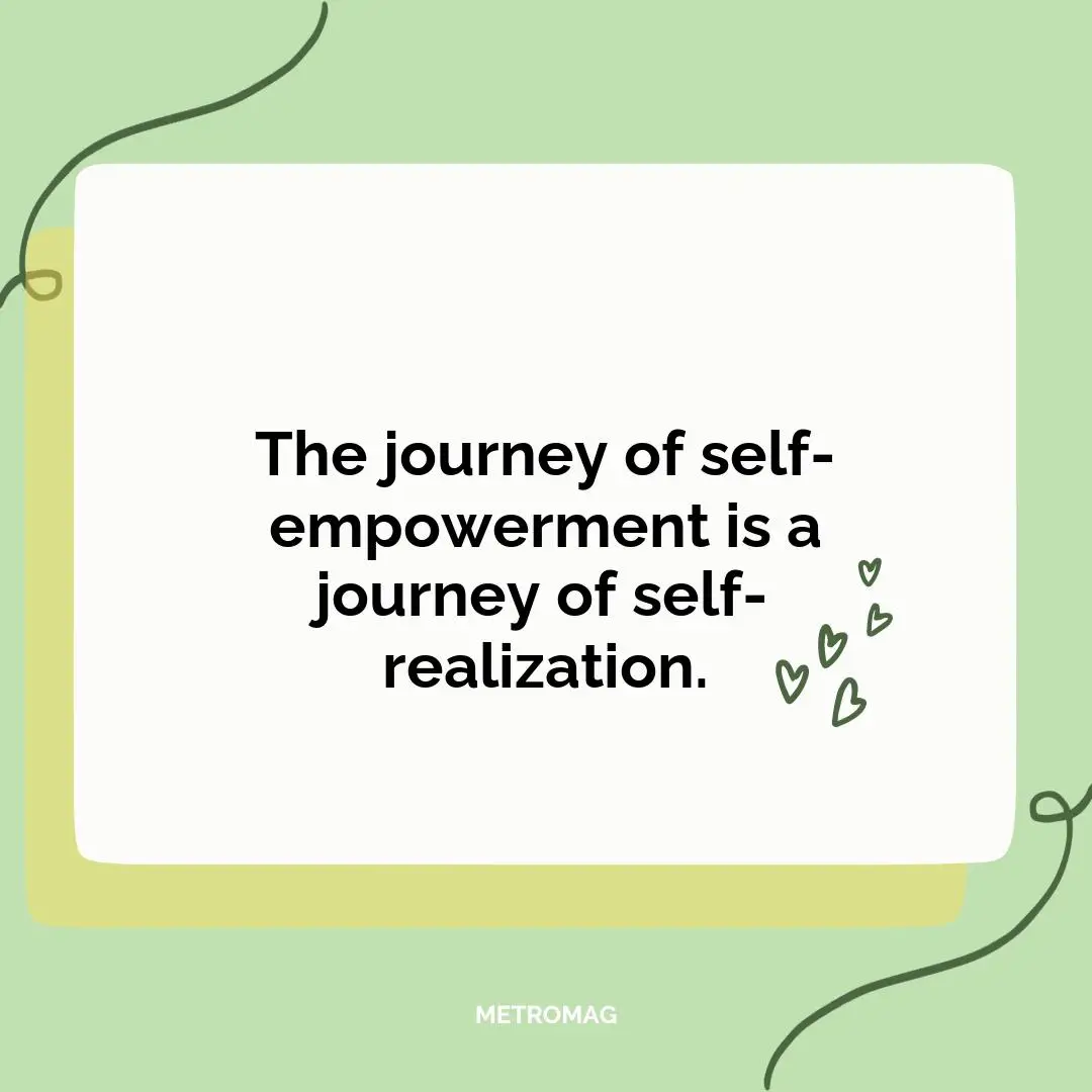 The journey of self-empowerment is a journey of self-realization.