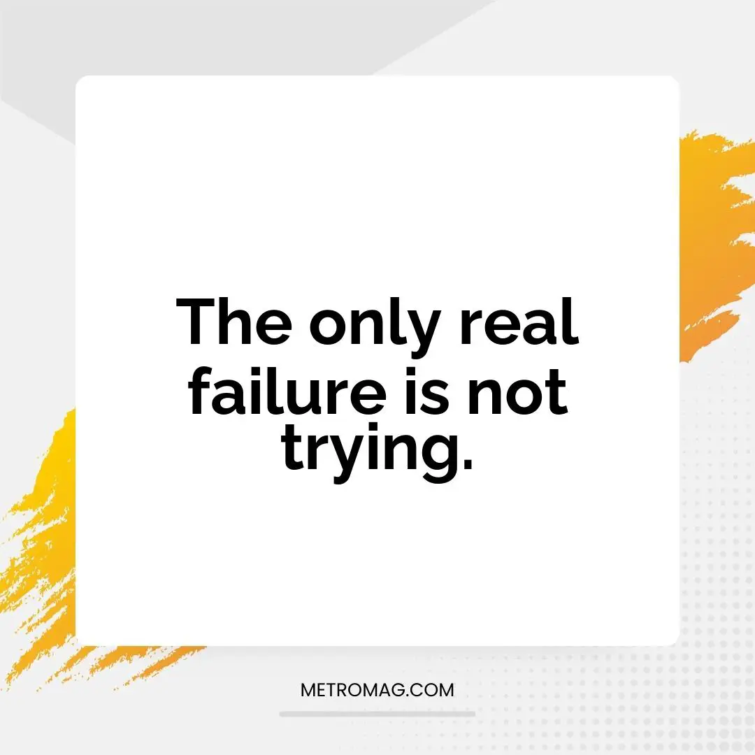 The only real failure is not trying.