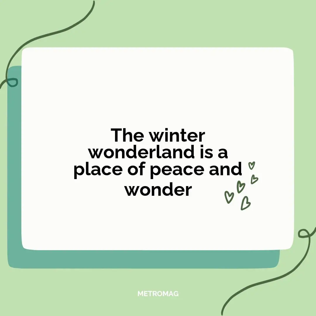 The winter wonderland is a place of peace and wonder