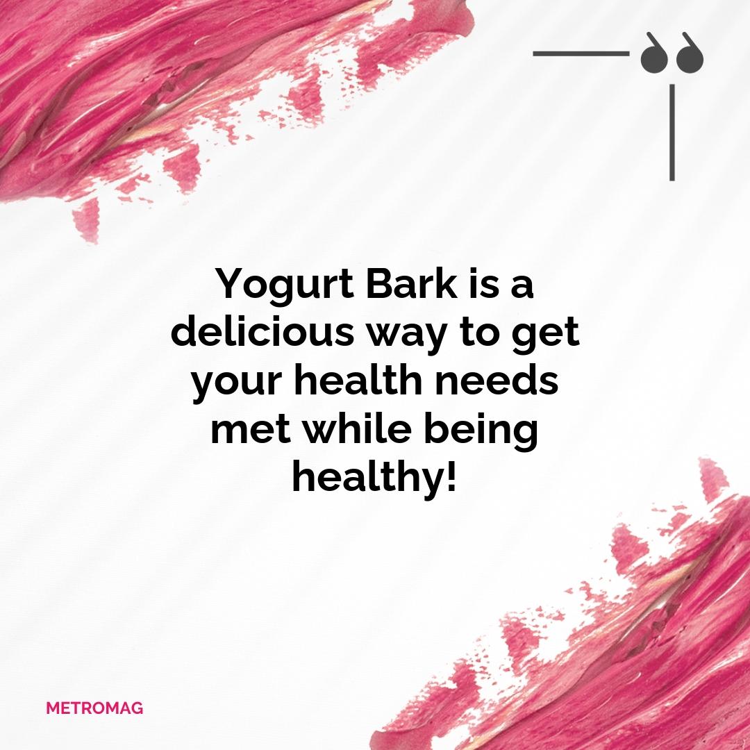 Yogurt Bark is a delicious way to get your health needs met while being healthy!