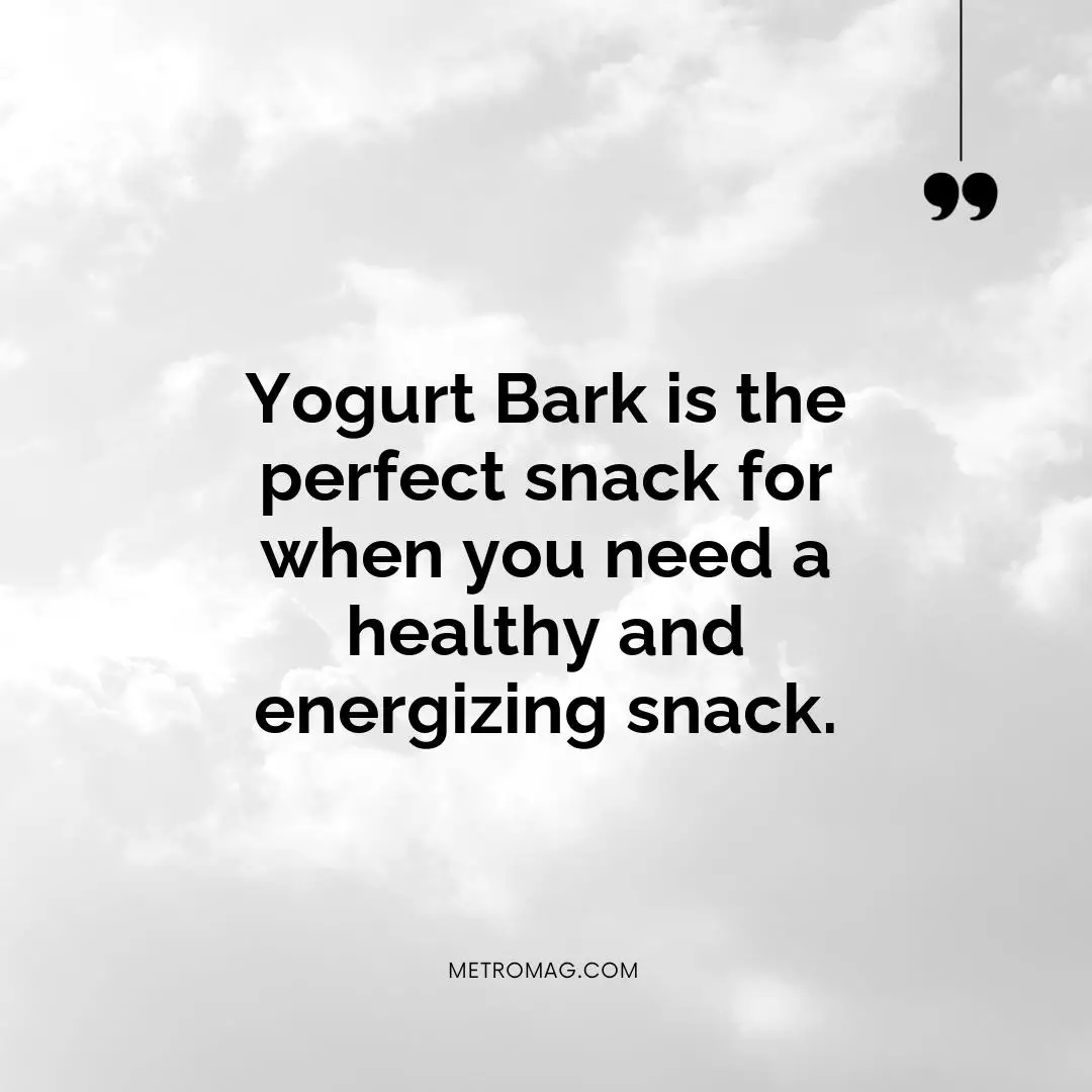 Yogurt Bark is the perfect snack for when you need a healthy and energizing snack.