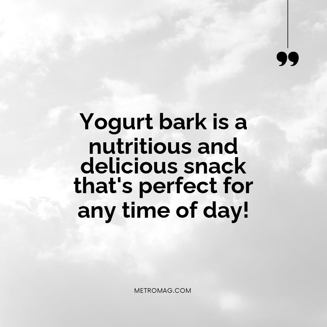 Yogurt bark is a nutritious and delicious snack that's perfect for any time of day!