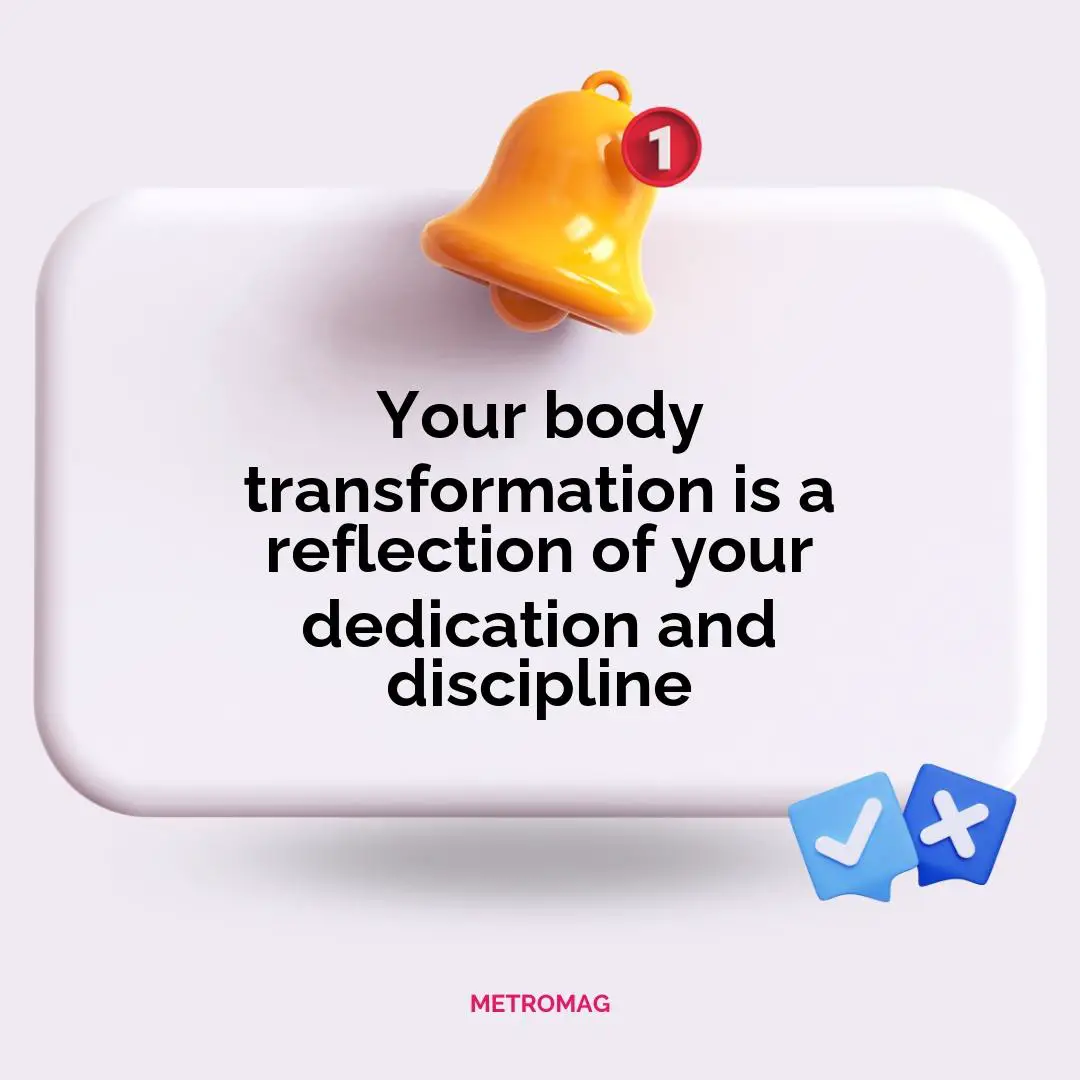 Your body transformation is a reflection of your dedication and discipline