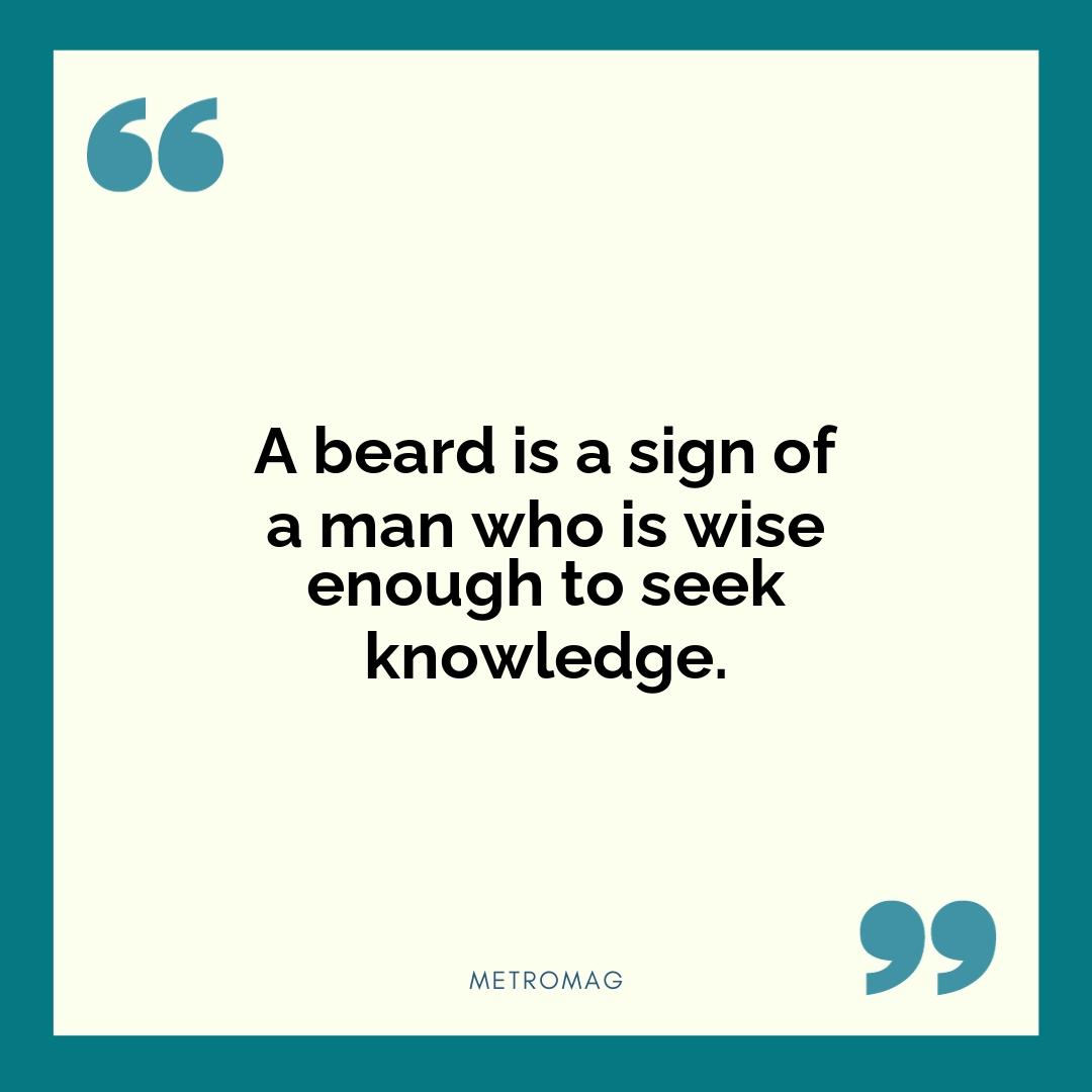 A beard is a sign of a man who is wise enough to seek knowledge.