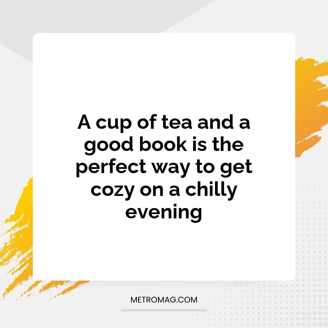 A cup of tea and a good book is the perfect way to get cozy on a chilly evening