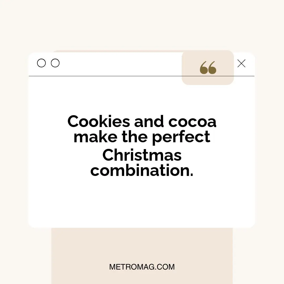Cookies and cocoa make the perfect Christmas combination.