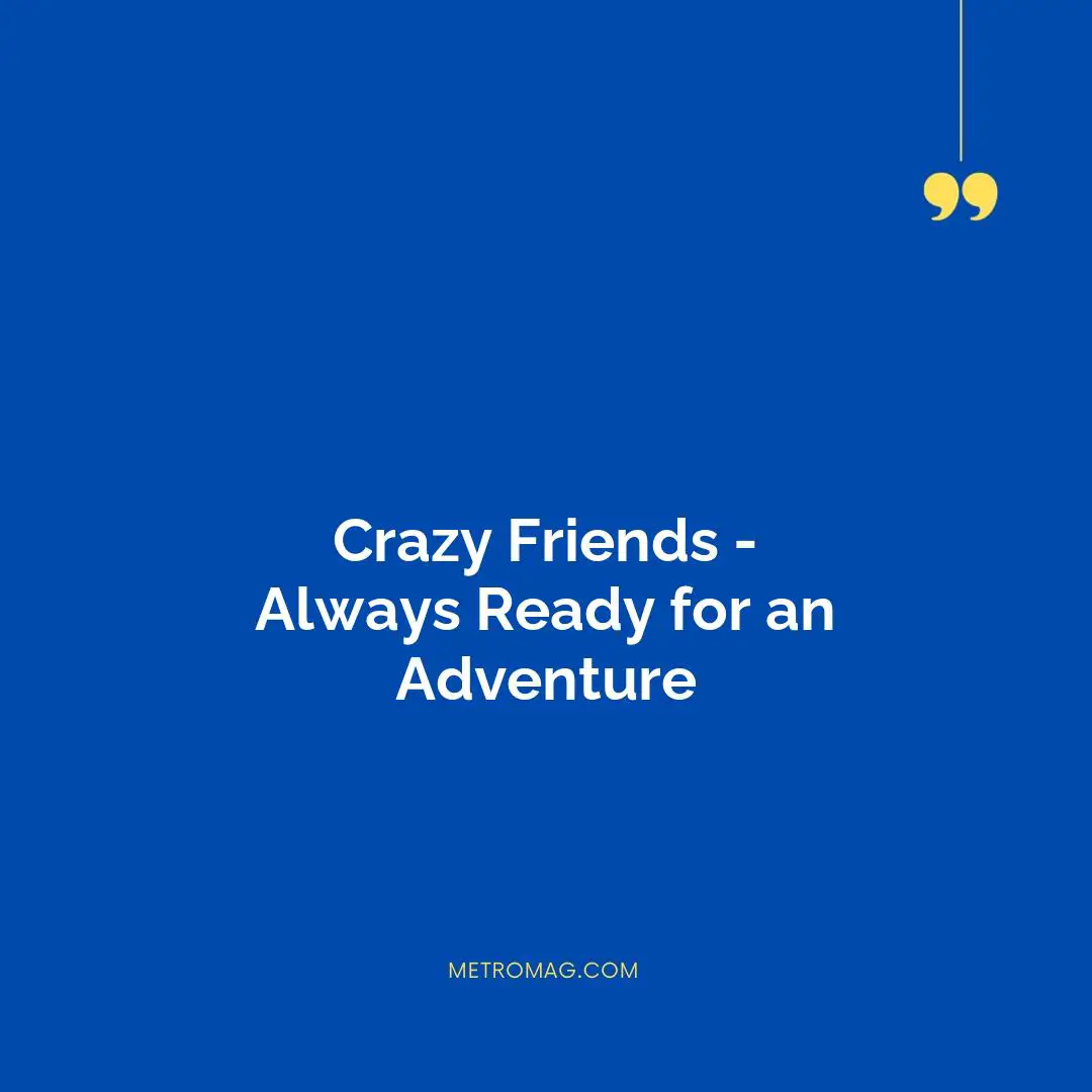 Crazy Friends - Always Ready for an Adventure