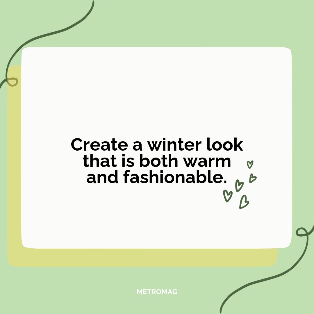 Create a winter look that is both warm and fashionable.