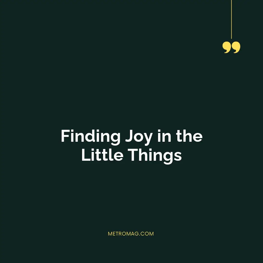 Finding Joy in the Little Things