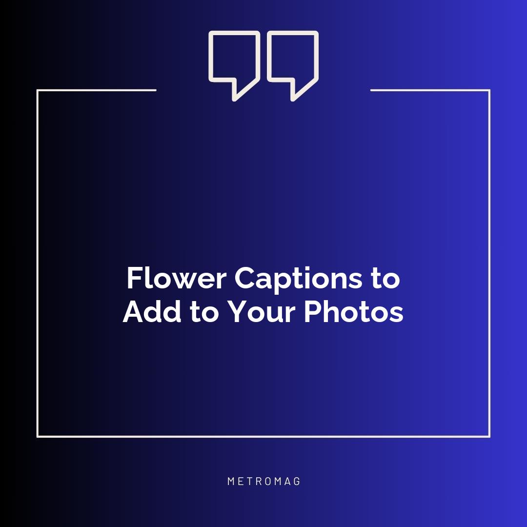 Flower Captions to Add to Your Photos