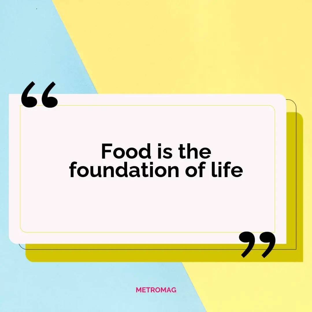 Food is the foundation of life