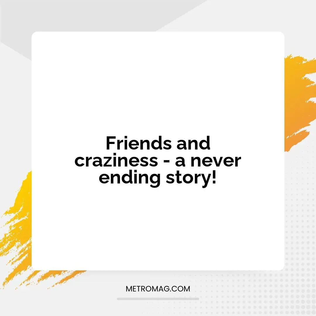 Friends and craziness - a never ending story!