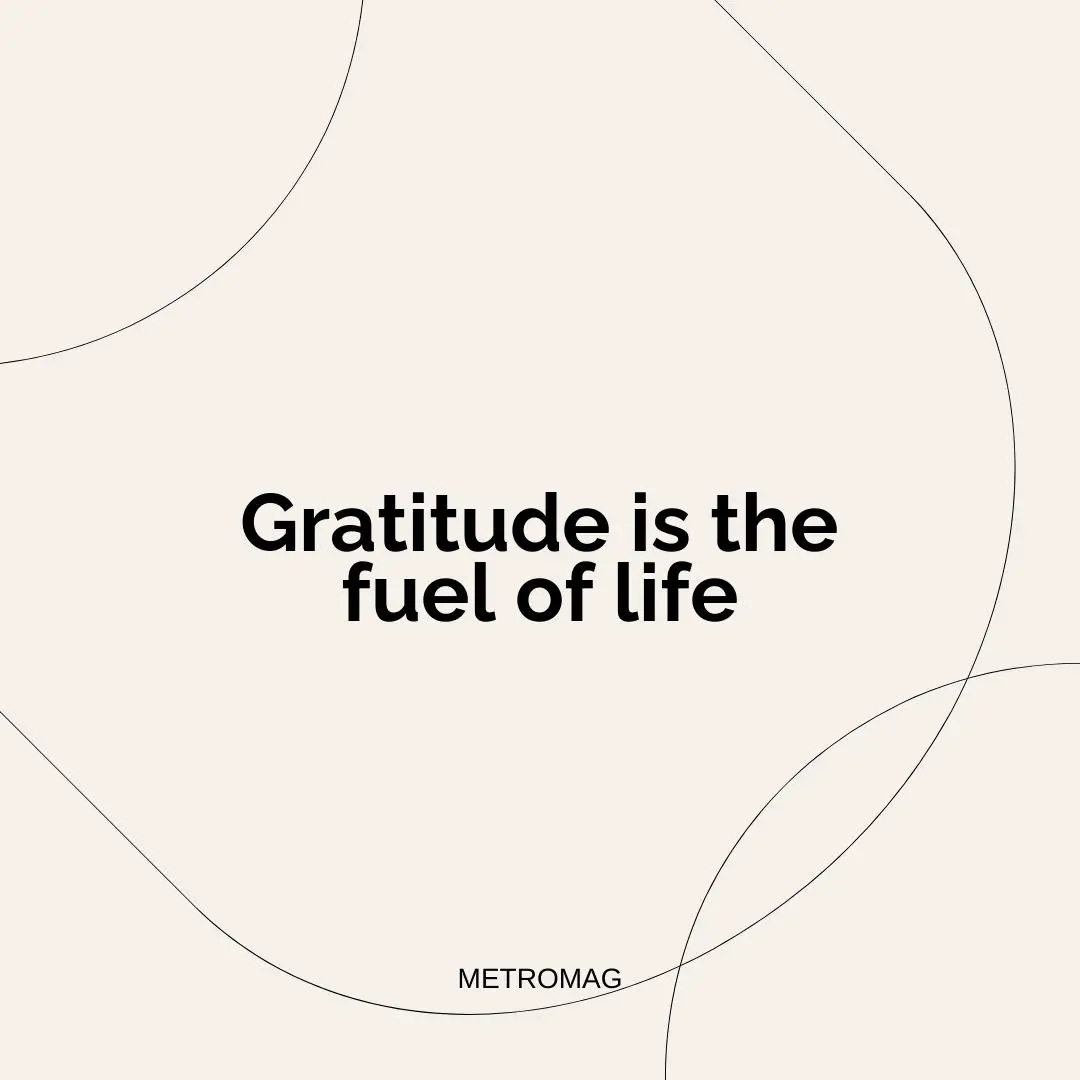 Gratitude is the fuel of life