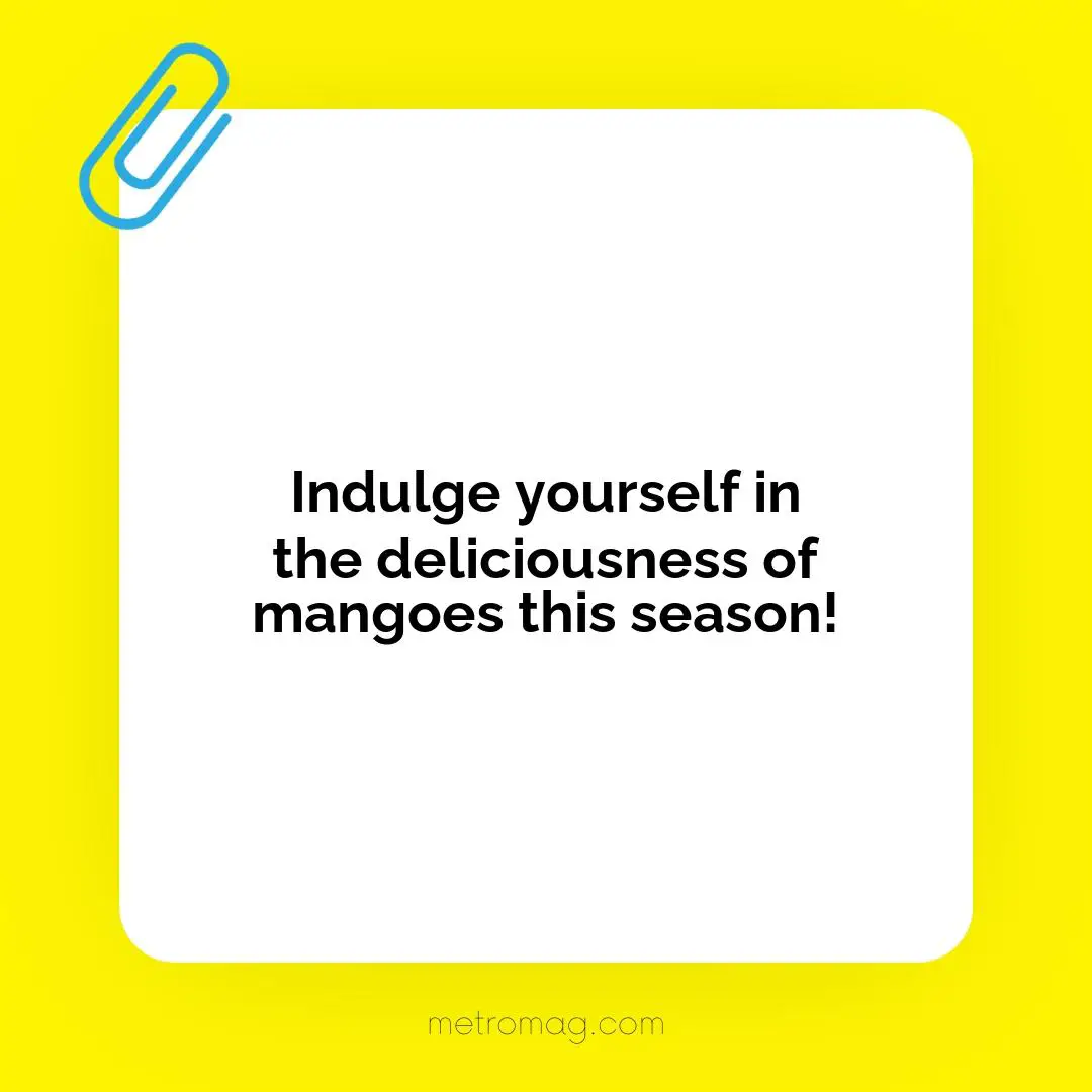 Indulge yourself in the deliciousness of mangoes this season!