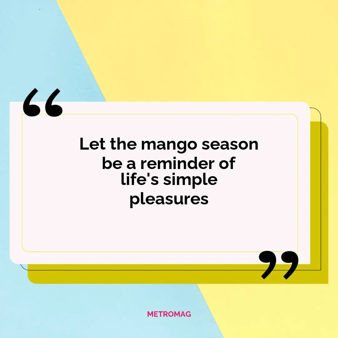 Let the mango season be a reminder of life's simple pleasures