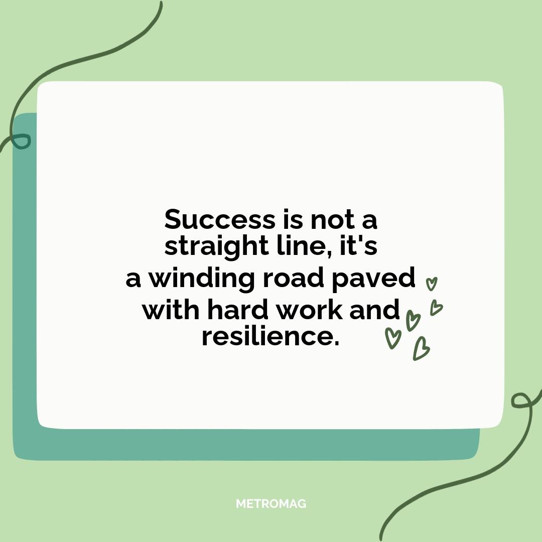 Success is not a straight line, it's a winding road paved with hard work and resilience.