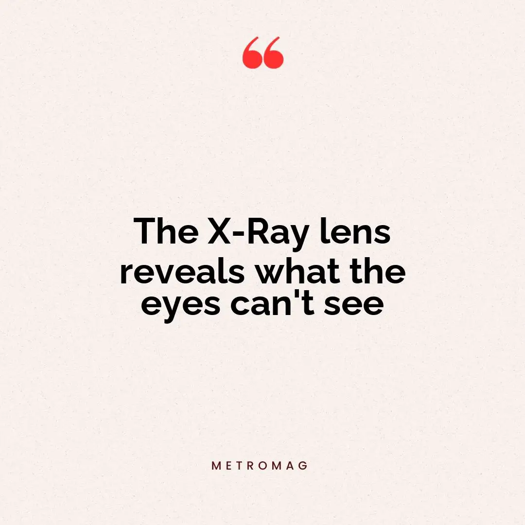 The X-Ray lens reveals what the eyes can't see