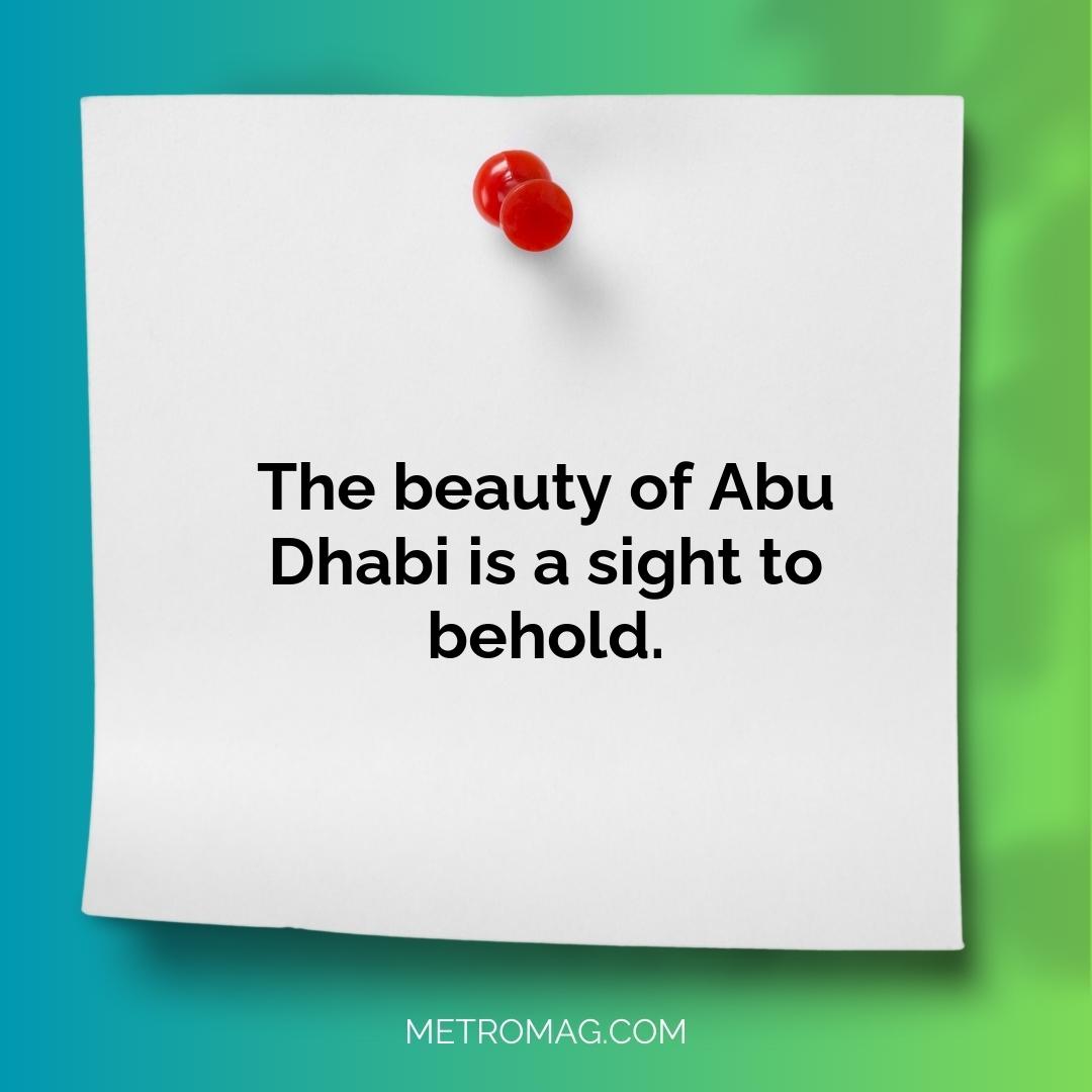 The beauty of Abu Dhabi is a sight to behold.
