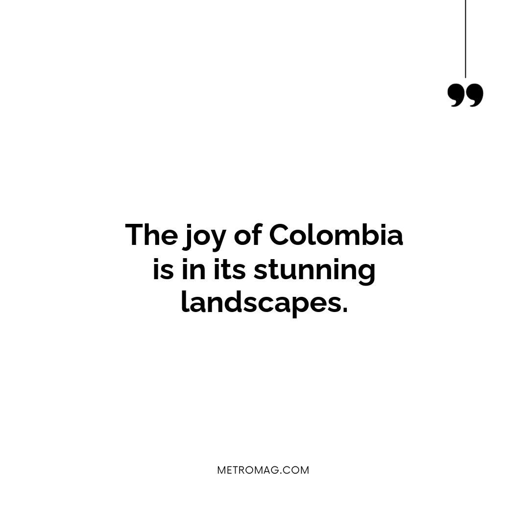 The joy of Colombia is in its stunning landscapes.