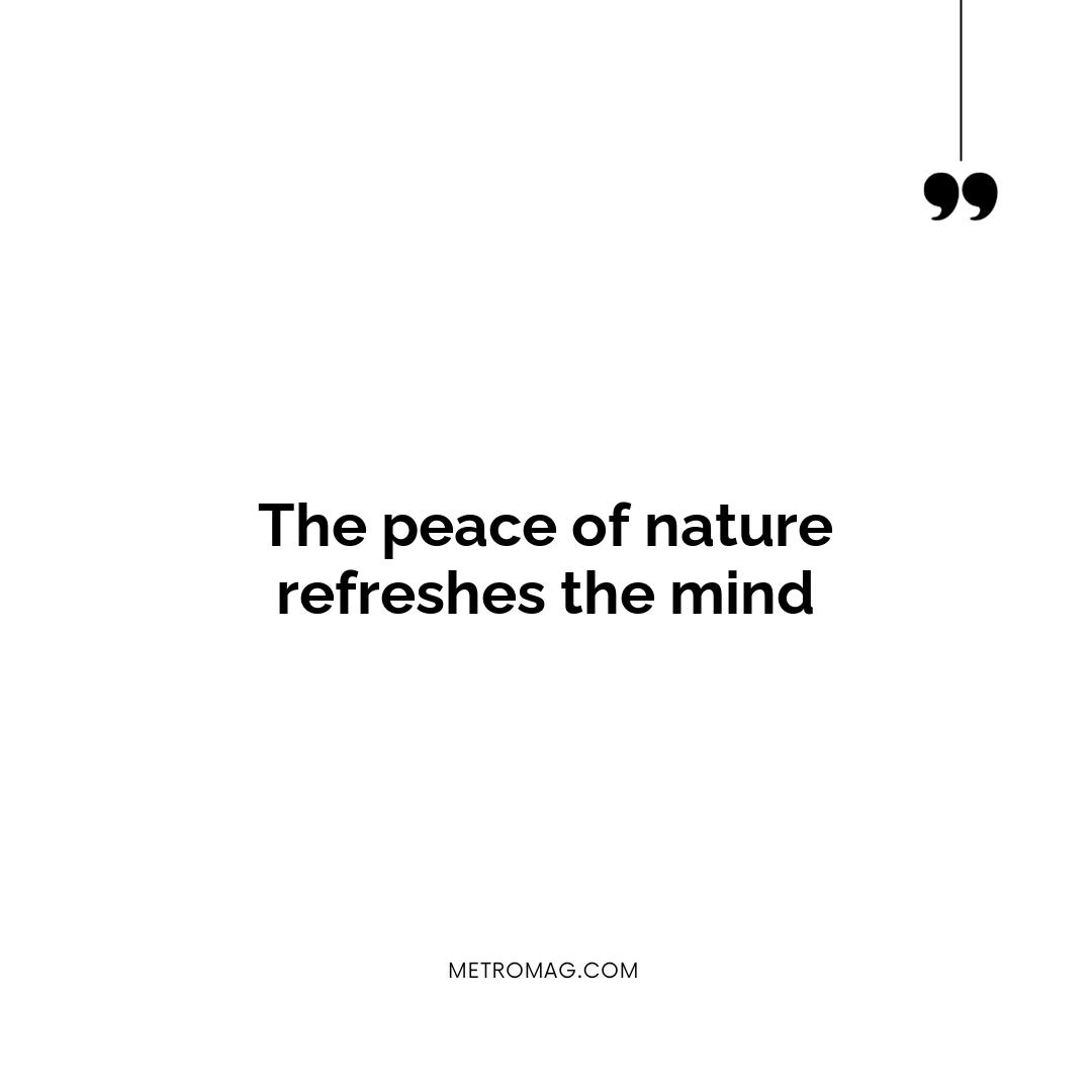 The peace of nature refreshes the mind
