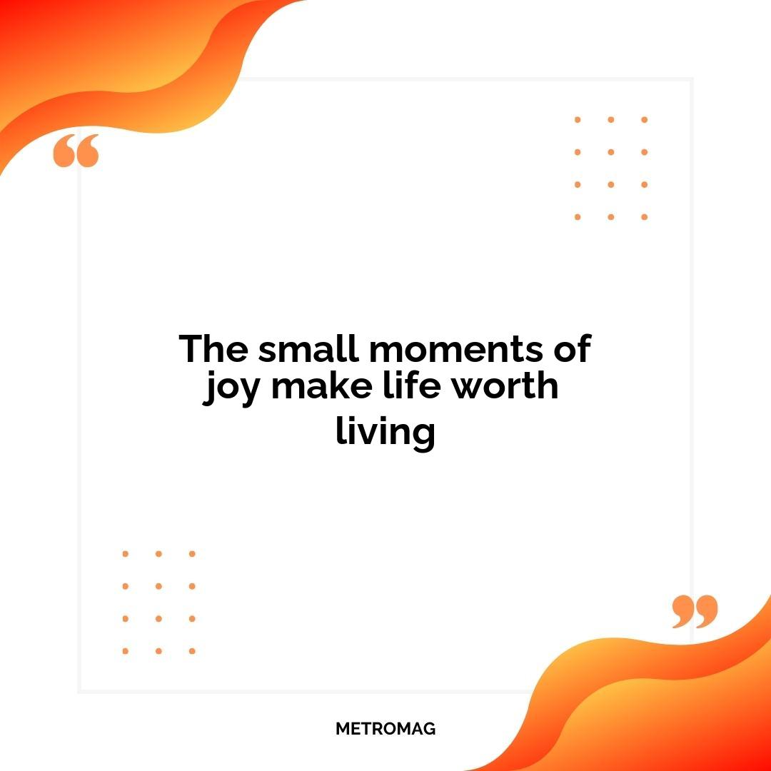 The small moments of joy make life worth living