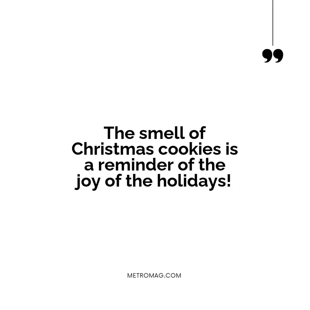 The smell of Christmas cookies is a reminder of the joy of the holidays!
