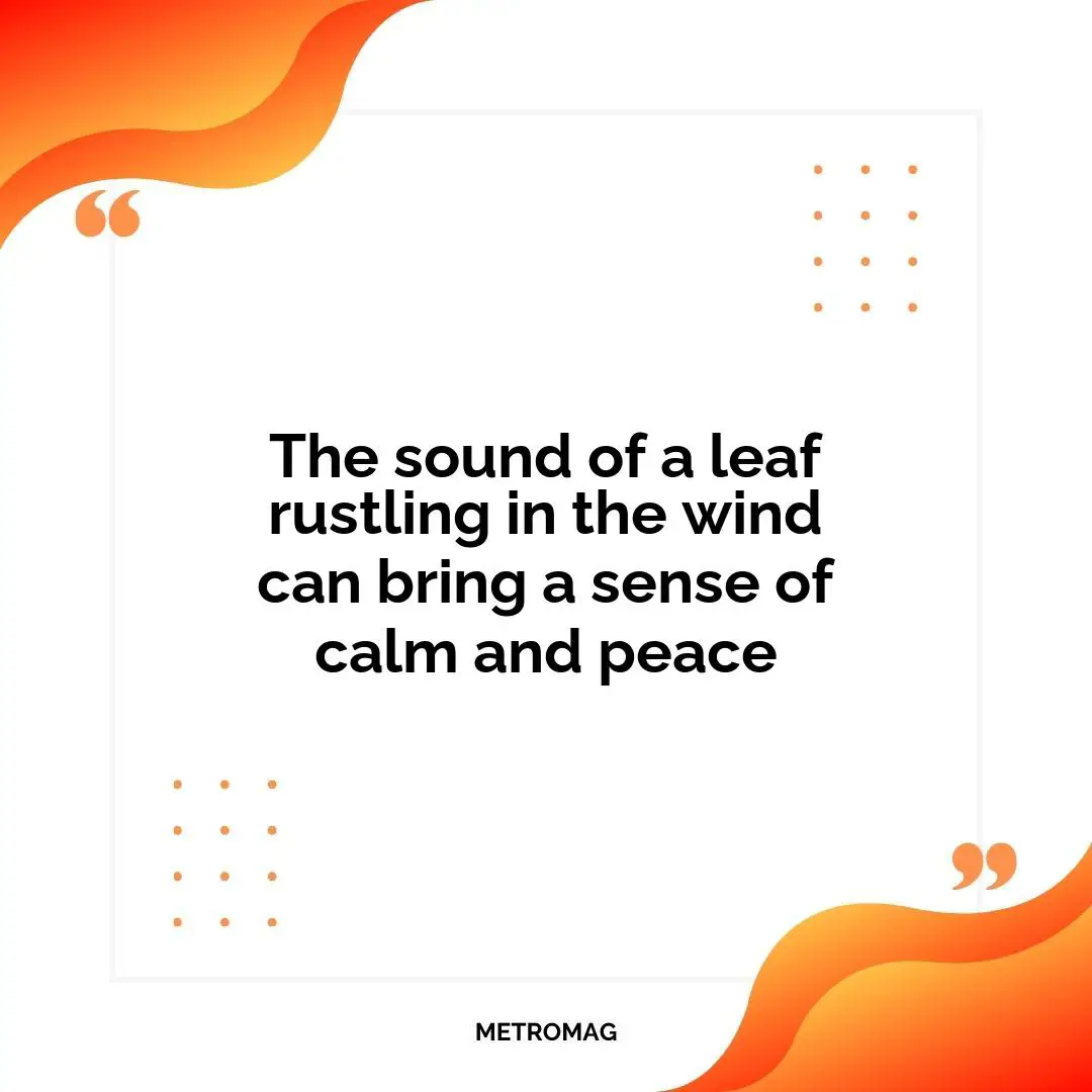 The sound of a leaf rustling in the wind can bring a sense of calm and peace