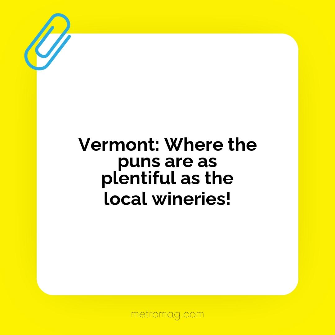 Vermont: Where the puns are as plentiful as the local wineries!