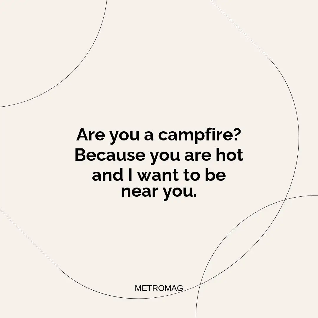 Are you a campfire? Because you are hot and I want to be near you.
