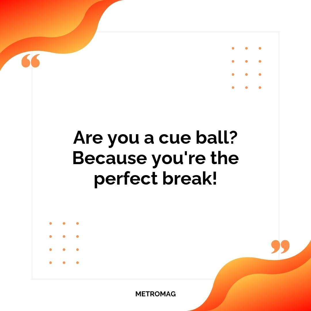 Are you a cue ball? Because you're the perfect break!