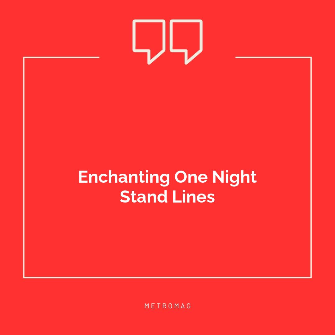 Enchanting One Night Stand Lines