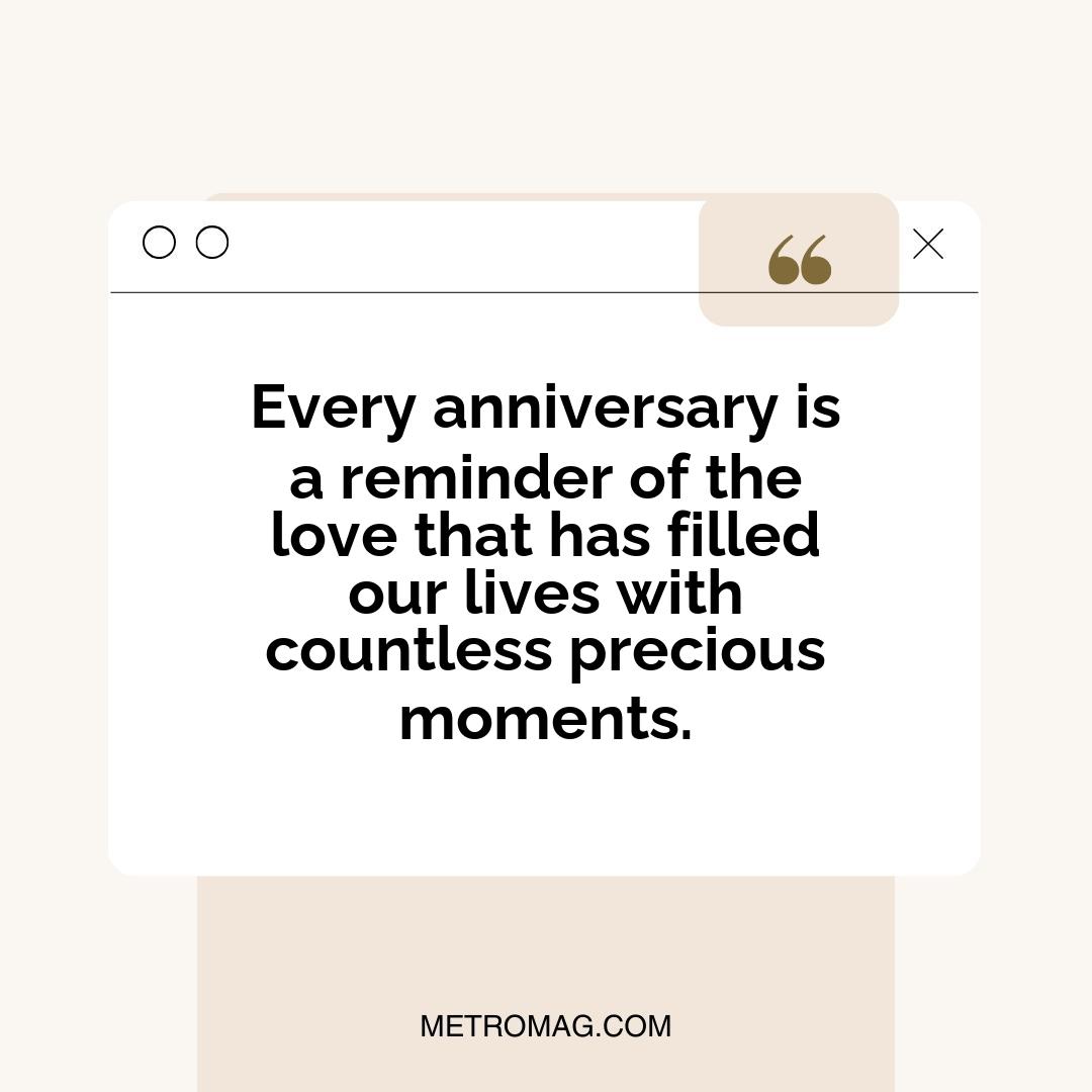 Every anniversary is a reminder of the love that has filled our lives with countless precious moments.