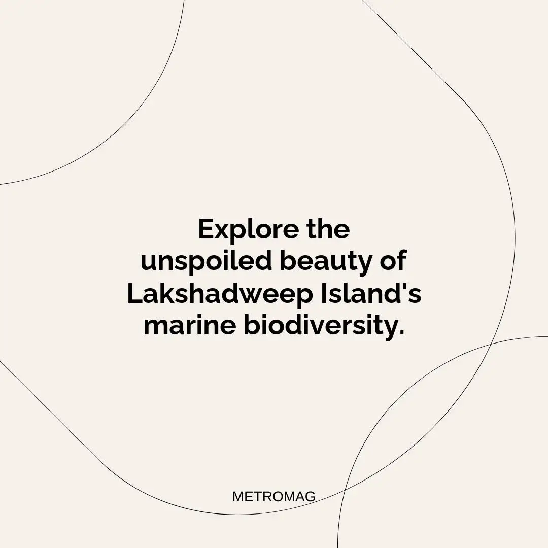 Explore the unspoiled beauty of Lakshadweep Island's marine biodiversity.