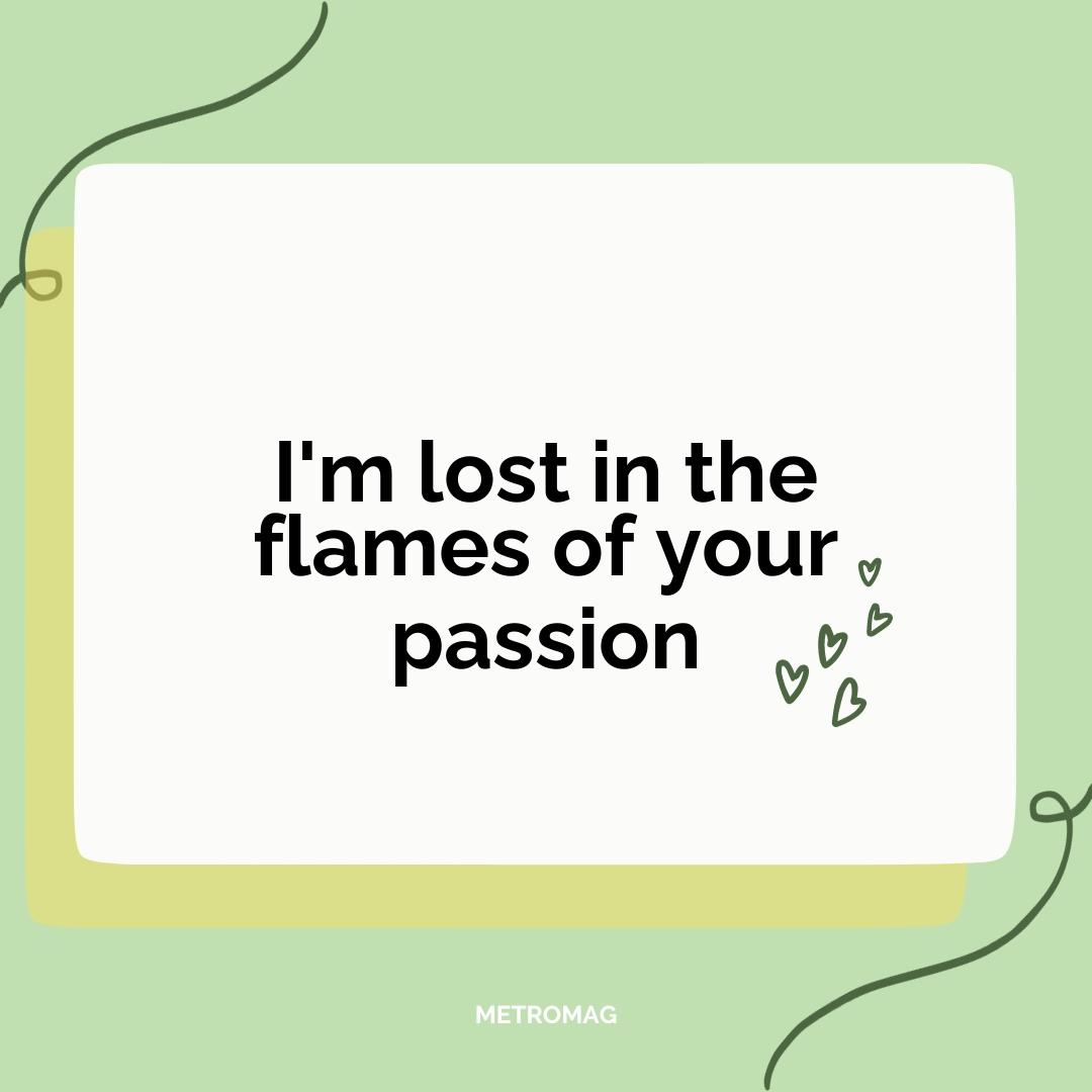 I'm lost in the flames of your passion