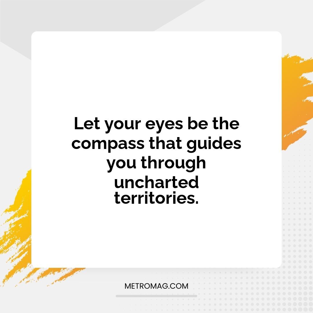 Let your eyes be the compass that guides you through uncharted territories.